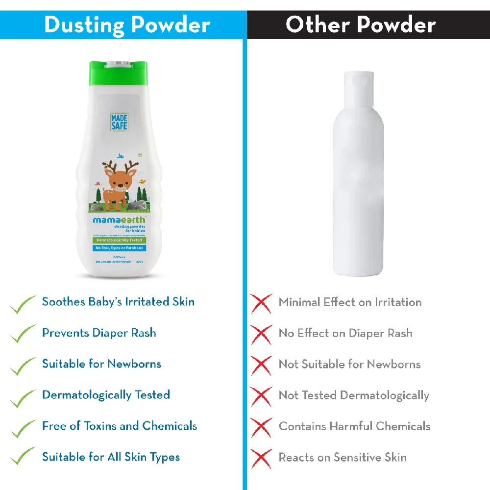 Dusting Powder with Organic Oatmeal and Arrowroot Powder for Babies, 300 g-5.webp